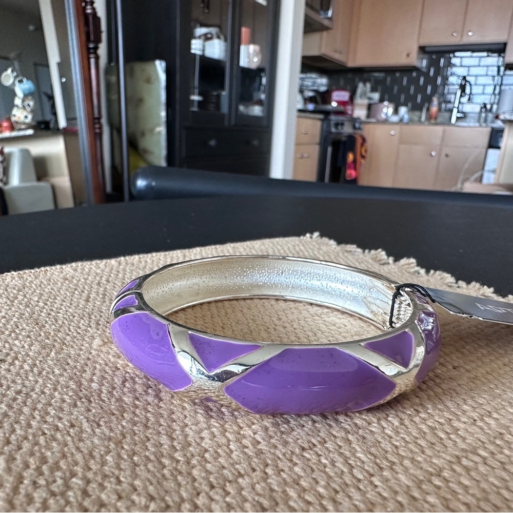 Apt 9 NWT purple & sliver enamel Boho bangle bracelet